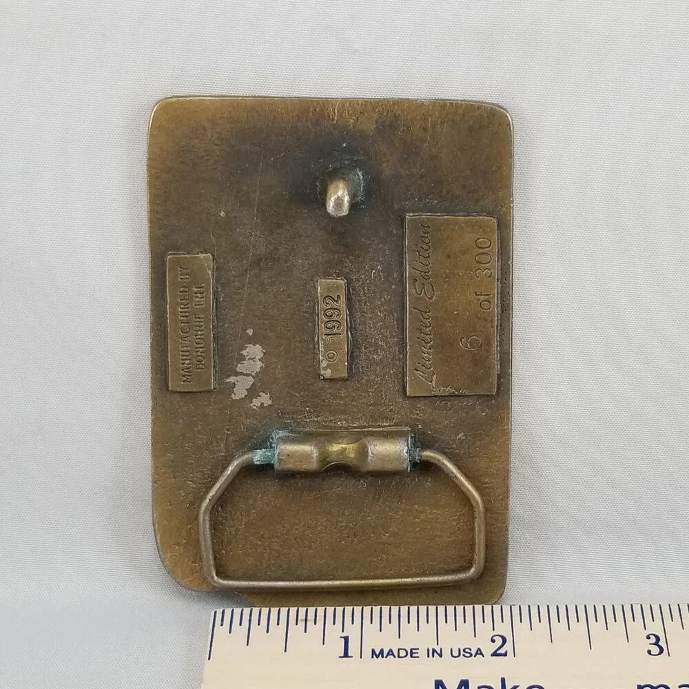 Belt Buckle Brass 1993 Underground Overhead Metering School Garden City‎ Kansas